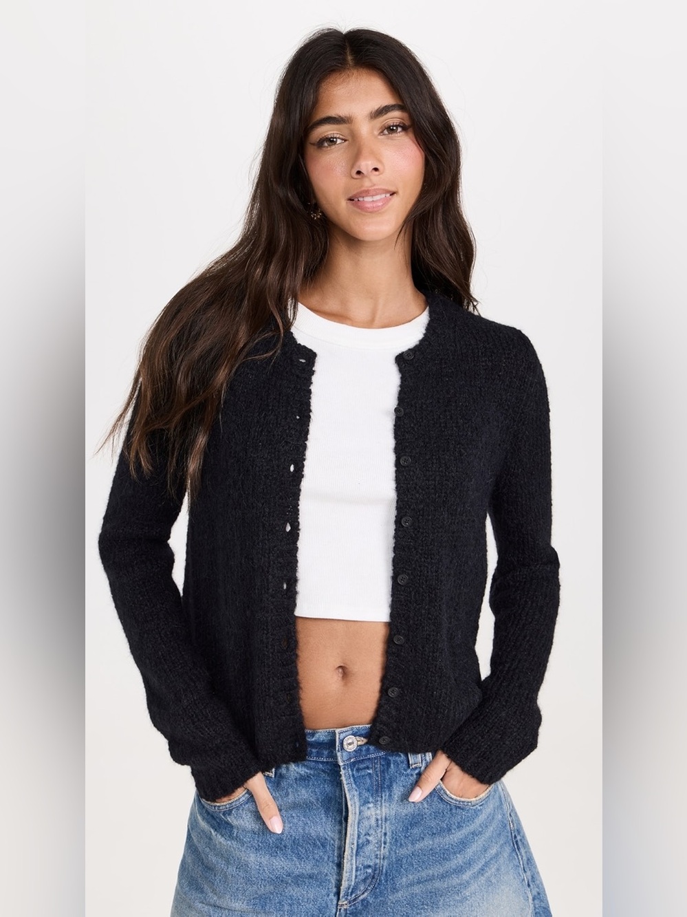 Reformation Clara Alpaca Crew Cardigan